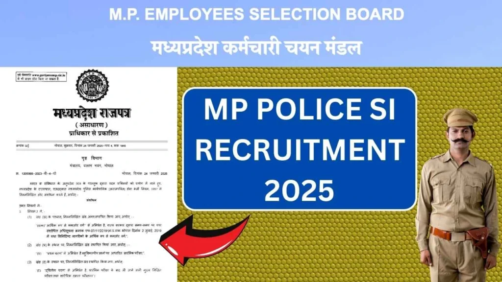 MP Police SI Recruitment 2025 - Notification PDF, Application Form