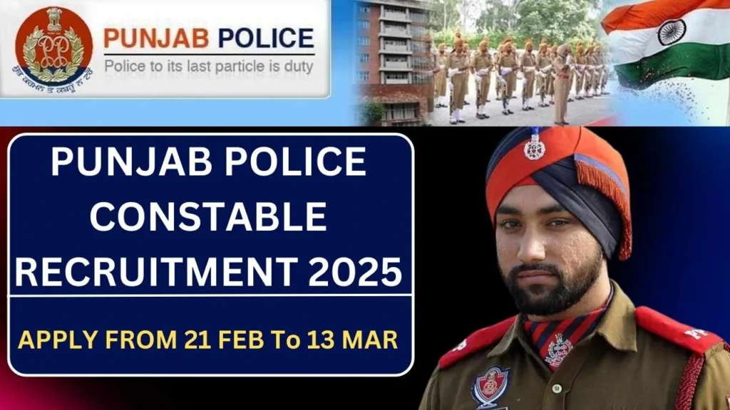 Punjab Police Constable Recruitment 2025, Notification, Application Form